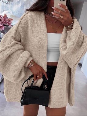 Cozy Open-Front Chunky cardigan